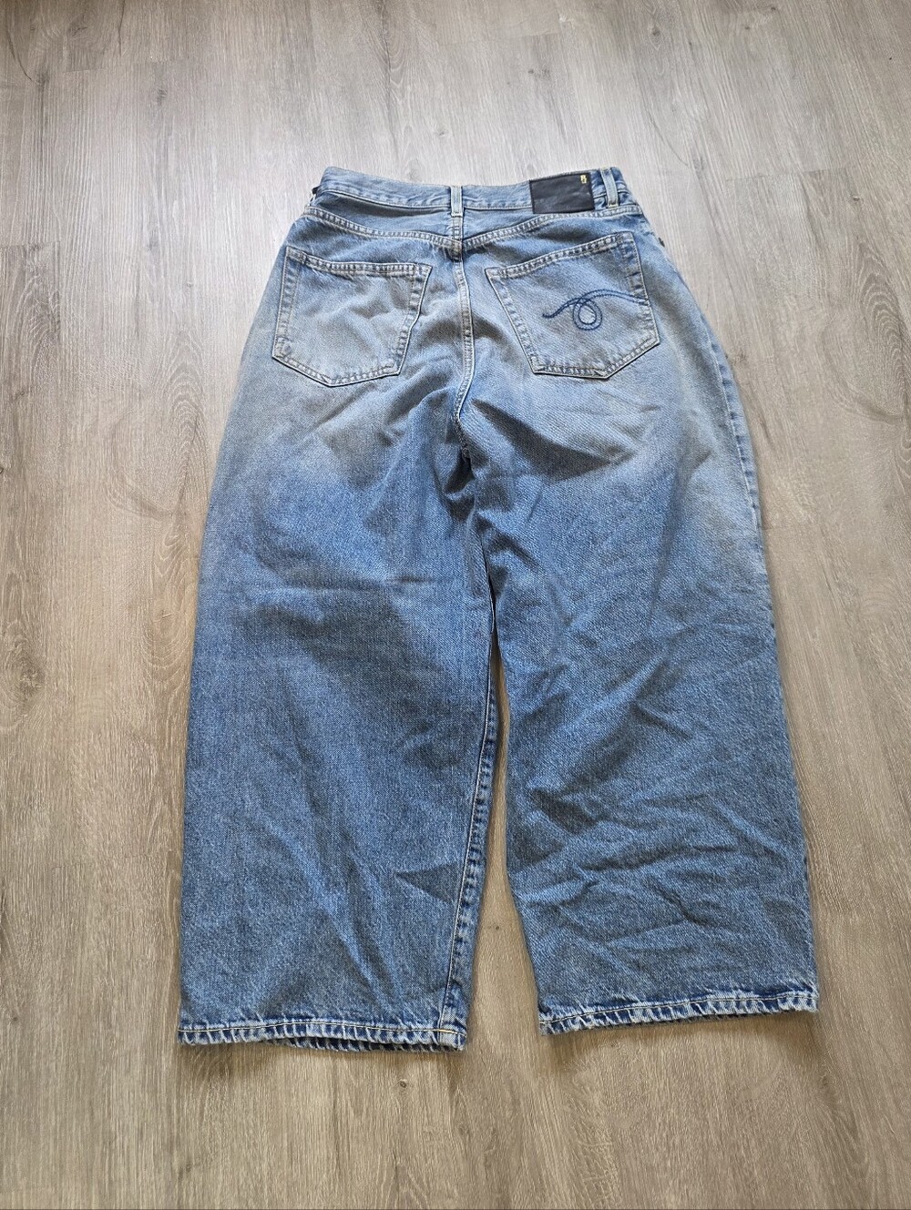 R13 Jeans Women 25 Denim Crossover Asymmetric Zipper Fly Drop Rise Hem Crop